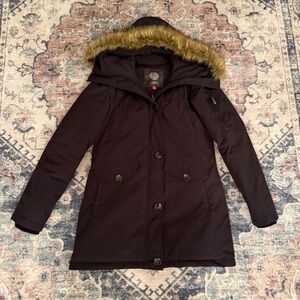 Vince Camuto Black Jacket with Faux Fur Hood